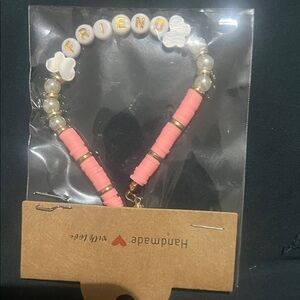 Pink and White Beaded Kids Bracelet